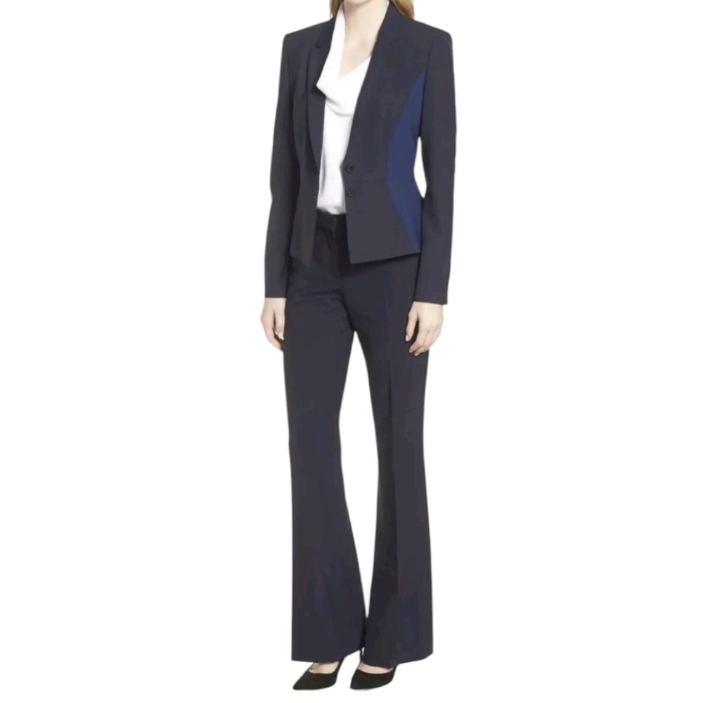 BOSS | Hugo Boss Jolia Two-tone Navy Cobalt Blue Blazer Colorblock Size 8